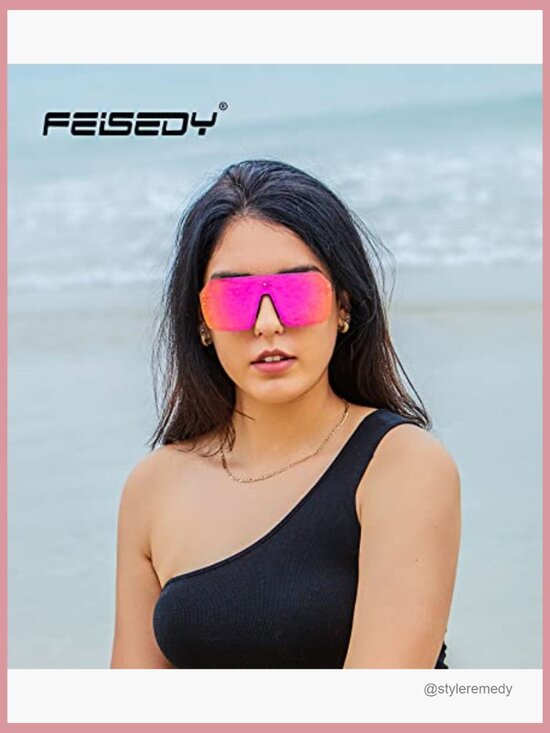 Rimless Retro Shield Sunglasses with Polarized UV400 Lenses main image 7